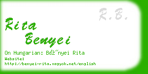 rita benyei business card